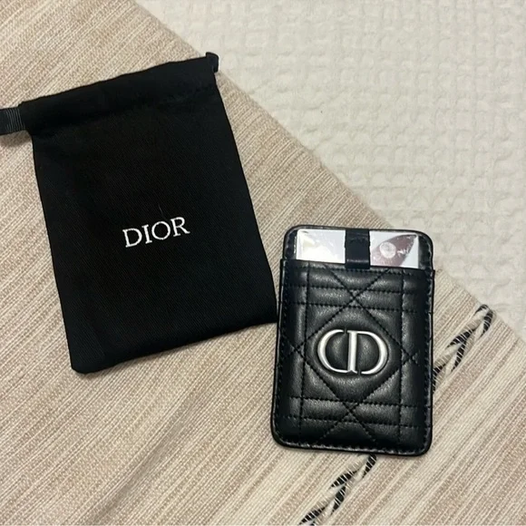 Dior Novelty Card Case Mirror + Mini Drawstring Pouch - Picture 2 of 4